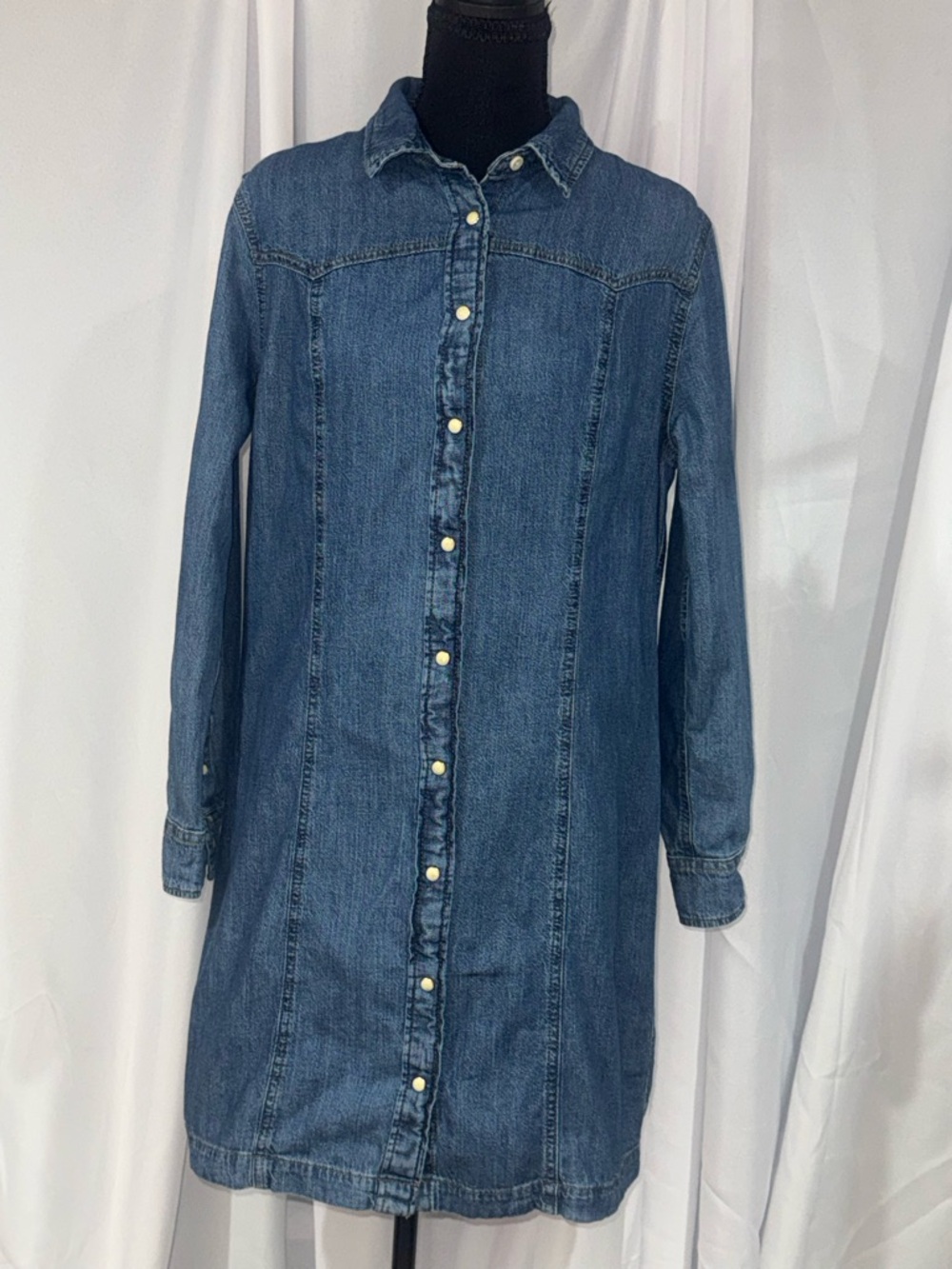 Lee Denim Midi Shirt Dress in Blue